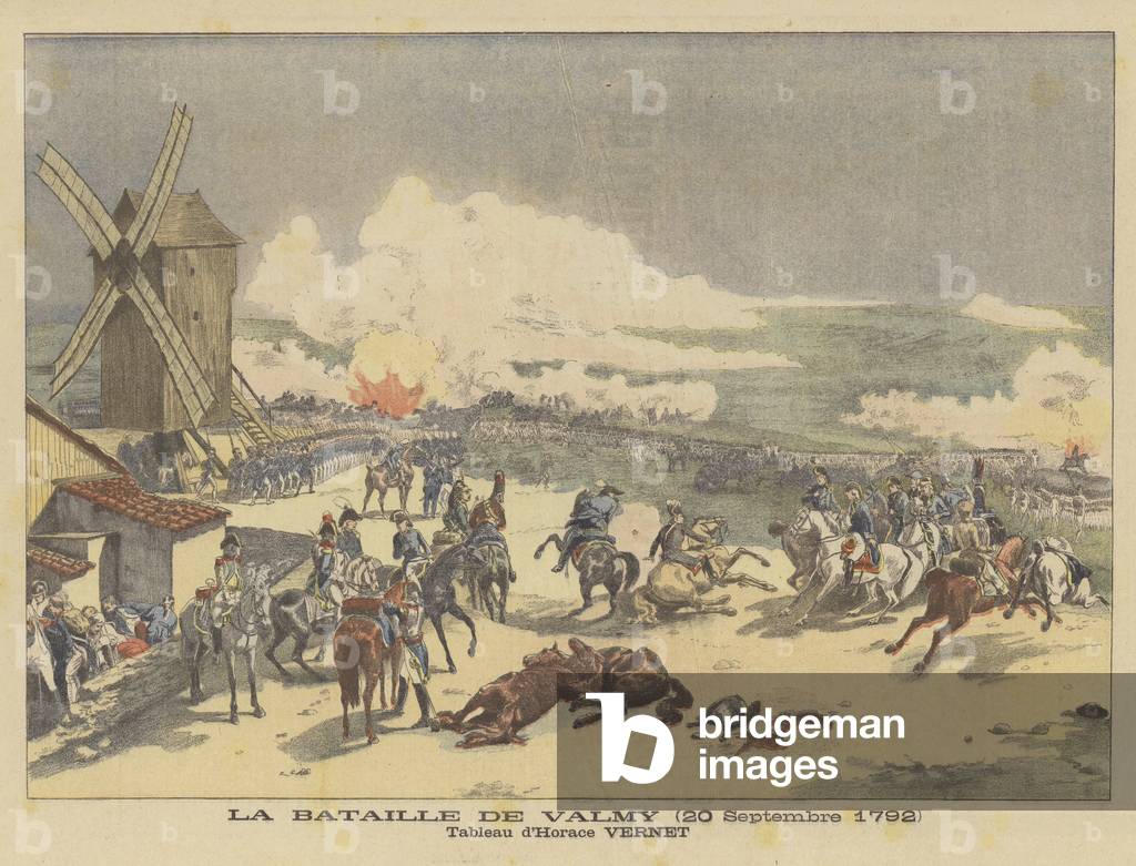 The Battle of Valmy (20 September 1792) (colour litho)