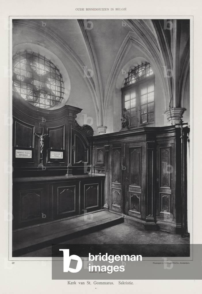 Lier (Lierre), Kerk van St Gommarus, Sakristie (b/w photo)