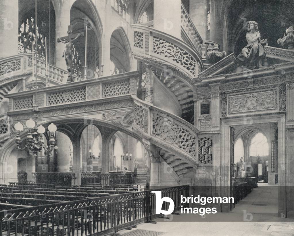 Paris: Section of the Choir in St Etienne-du-Mont (b/w photo)
