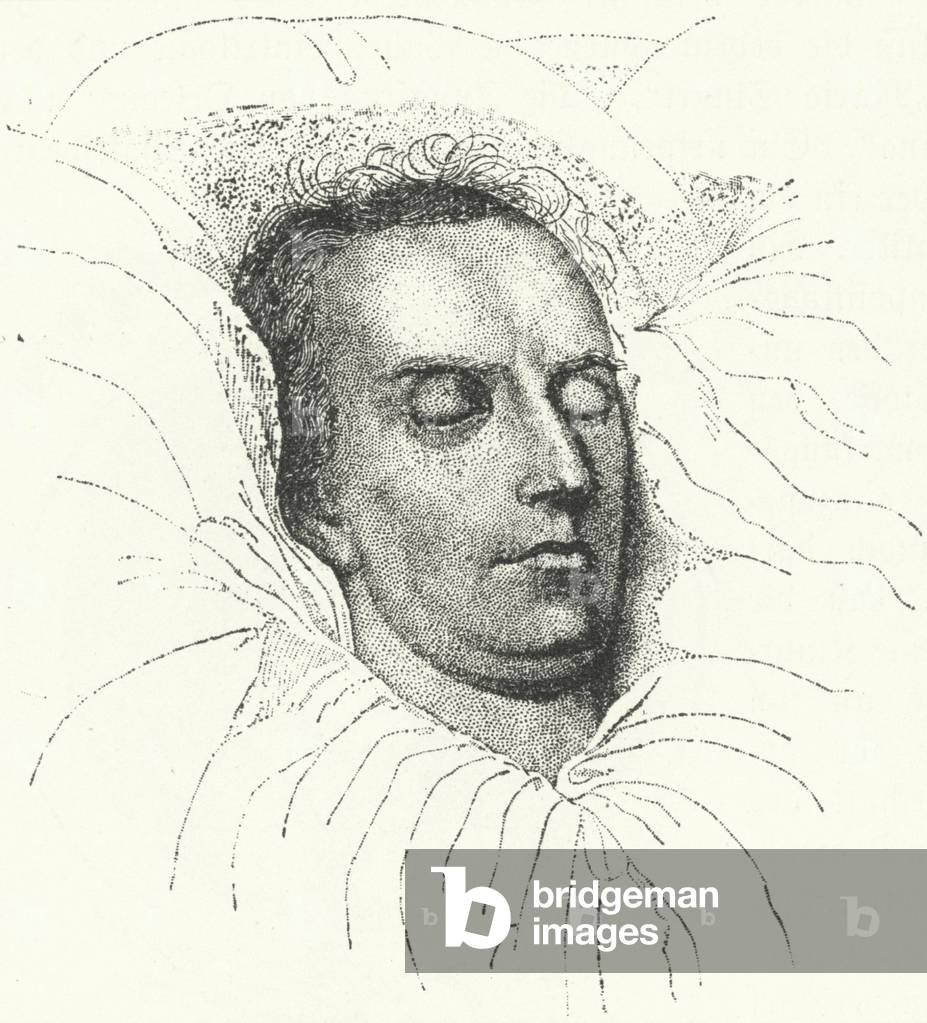 The German poet and playwright Friedrich Schiller on his deathbed, 1805 (engraving)