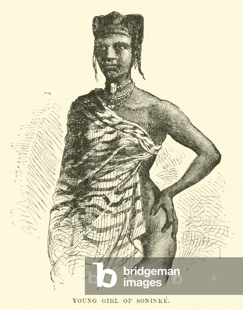 Young girl of Soninke (engraving)
