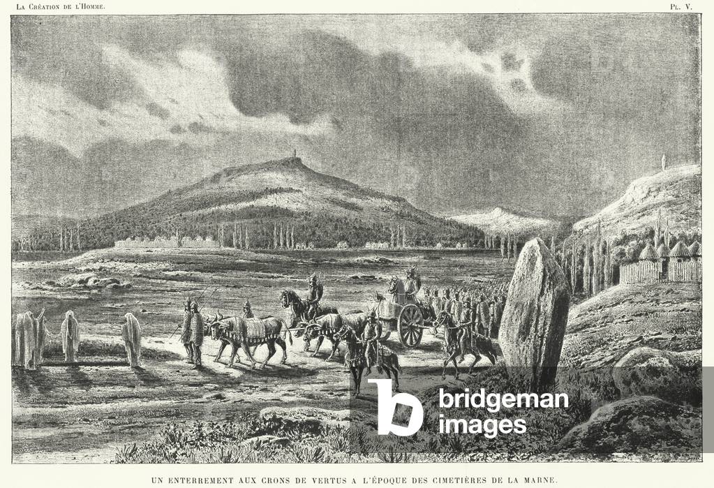 Un Enterrement Aux Crons De Vertus A L'Epoque Des Cimetieres De La Marne (engraving)