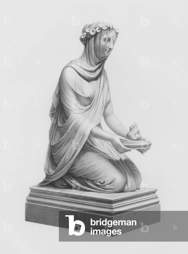 The Veiled Vestal, engraved by R A Artlett from the statue by R Monti, in the possession of His Grace the Duke of Devonshire (engraving)