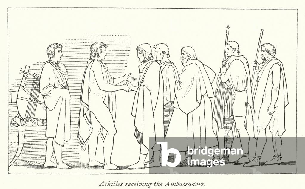 Achilles receiving the Ambassadors (litho)