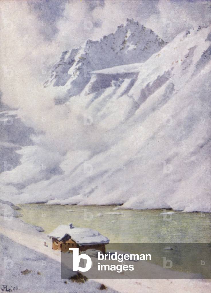 The home of the avalanche (colour litho)