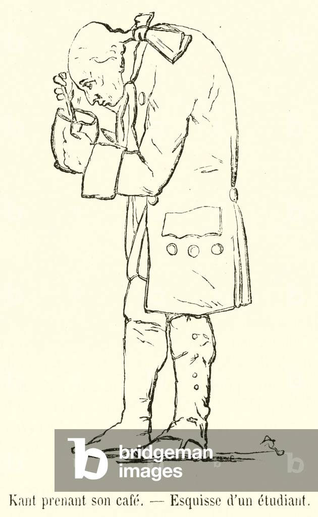 Immanuel Kant having a coffee, 1860 (print)