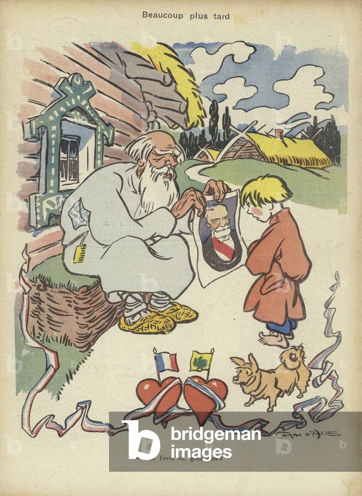 President Loubet's visit to Russia, illustration for Le Rire (colour litho)