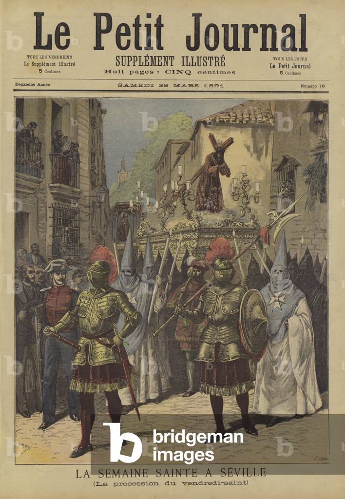 Holy Week in Seville (colour litho)