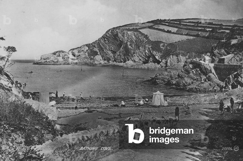 Bathing cove (b/w photo)