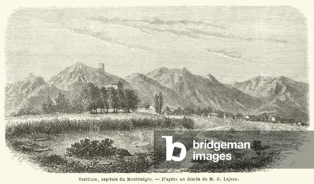 Tsettinie, capitale du Montenegro (engraving)