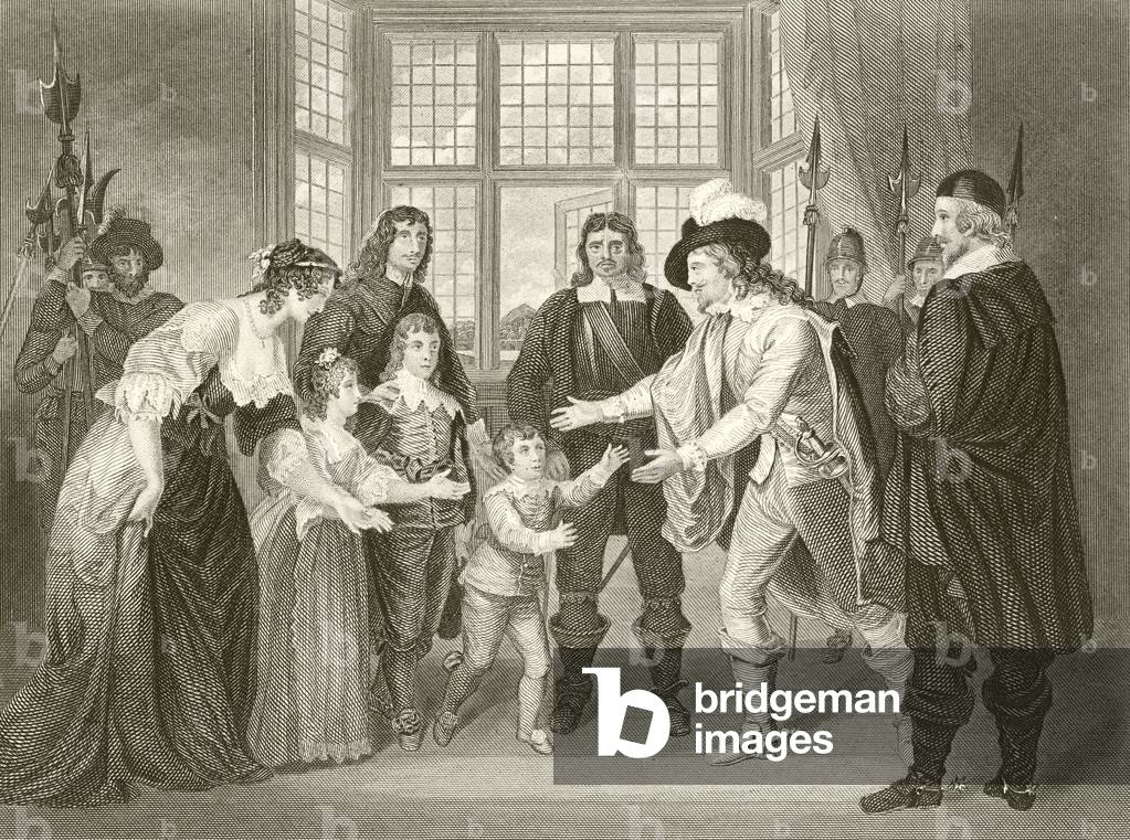 The interview of Charles I with his children (engraving)