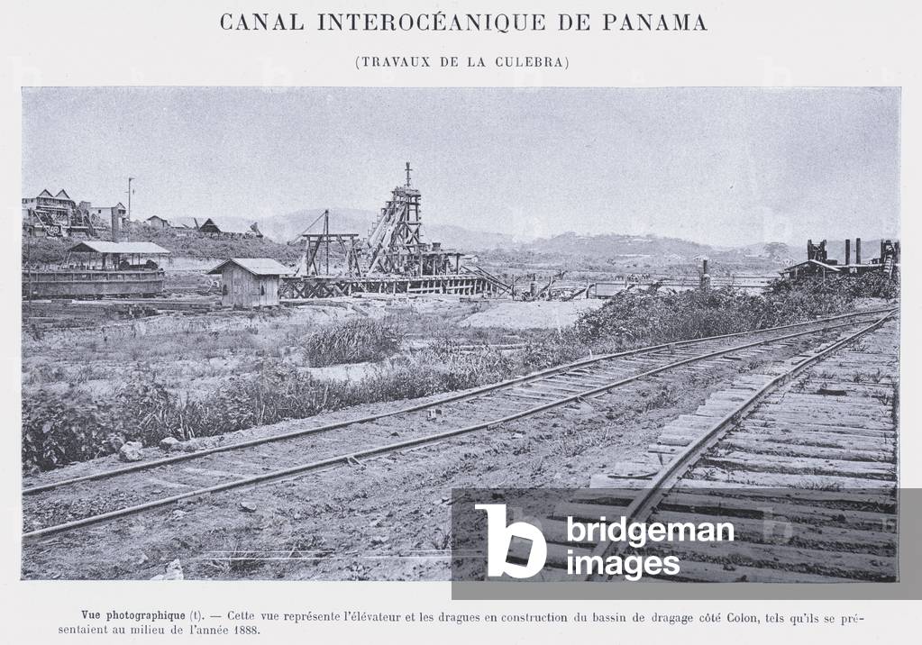 Canal Interoceanique De Panama, Travaux De La Culebra (b/w photo)