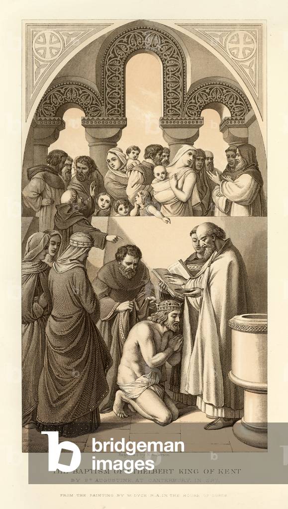 The baptism of Ethelbert King of Kent (engraving)