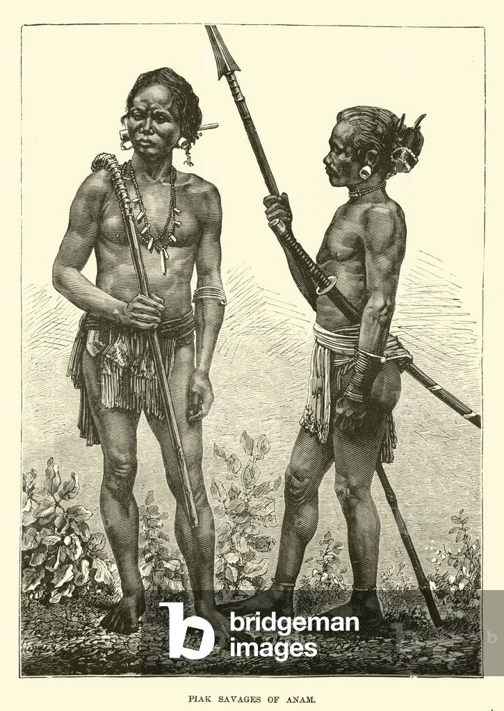 Piak savages of Anam (engraving)