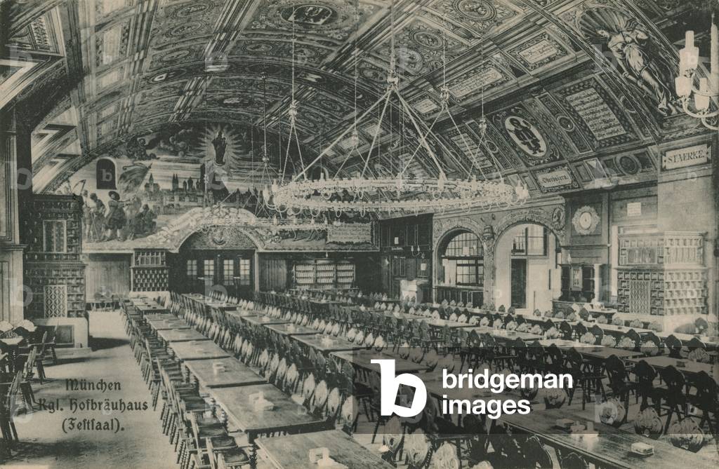Munich, Hofbrauhaus.  Postcard sent on 11 March 1913.