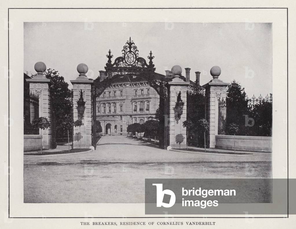 Newport, Rhode Island: The Breakers, Residence of Cornelius Vanderbilt (b/w photo)