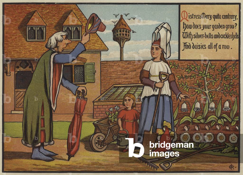 Mistress Mary quite contrary,  (colour litho)