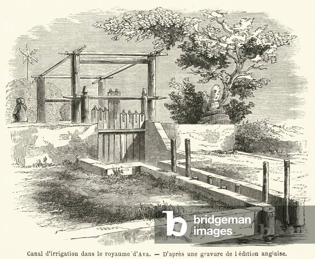 Canal d'irrigation dans le royaume d'Ava (engraving)