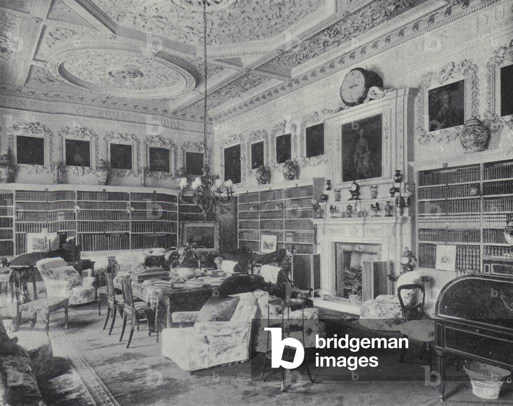 London, The Library, Chesterfield House, 1748 (b/w photo)