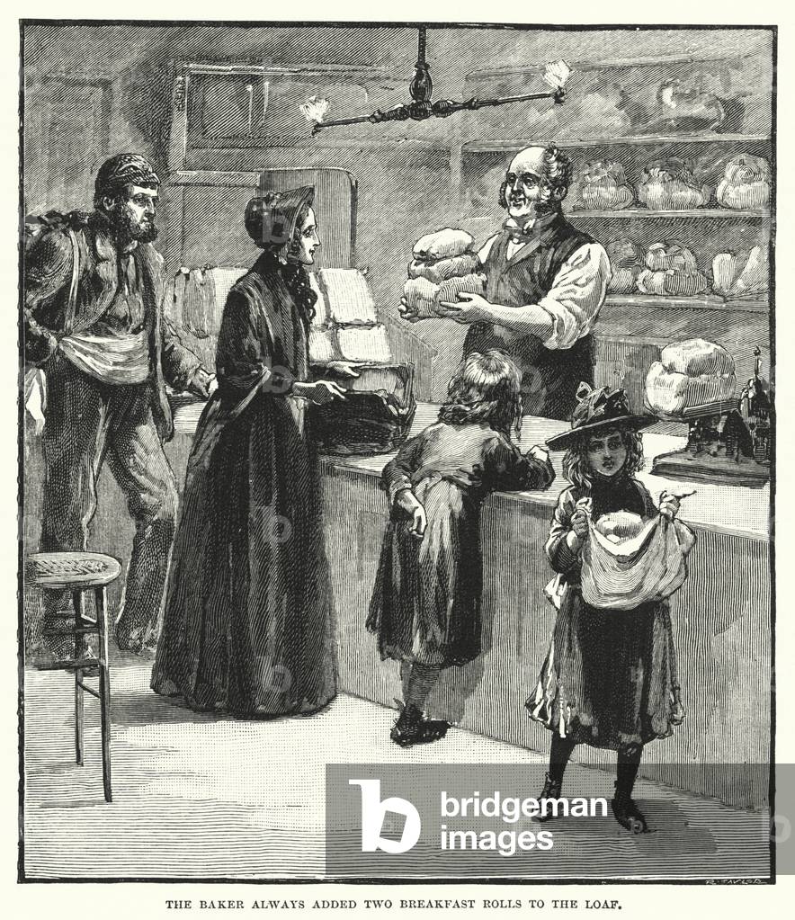 The Baker always added Two Breakfast Rolls to the Loaf (engraving)