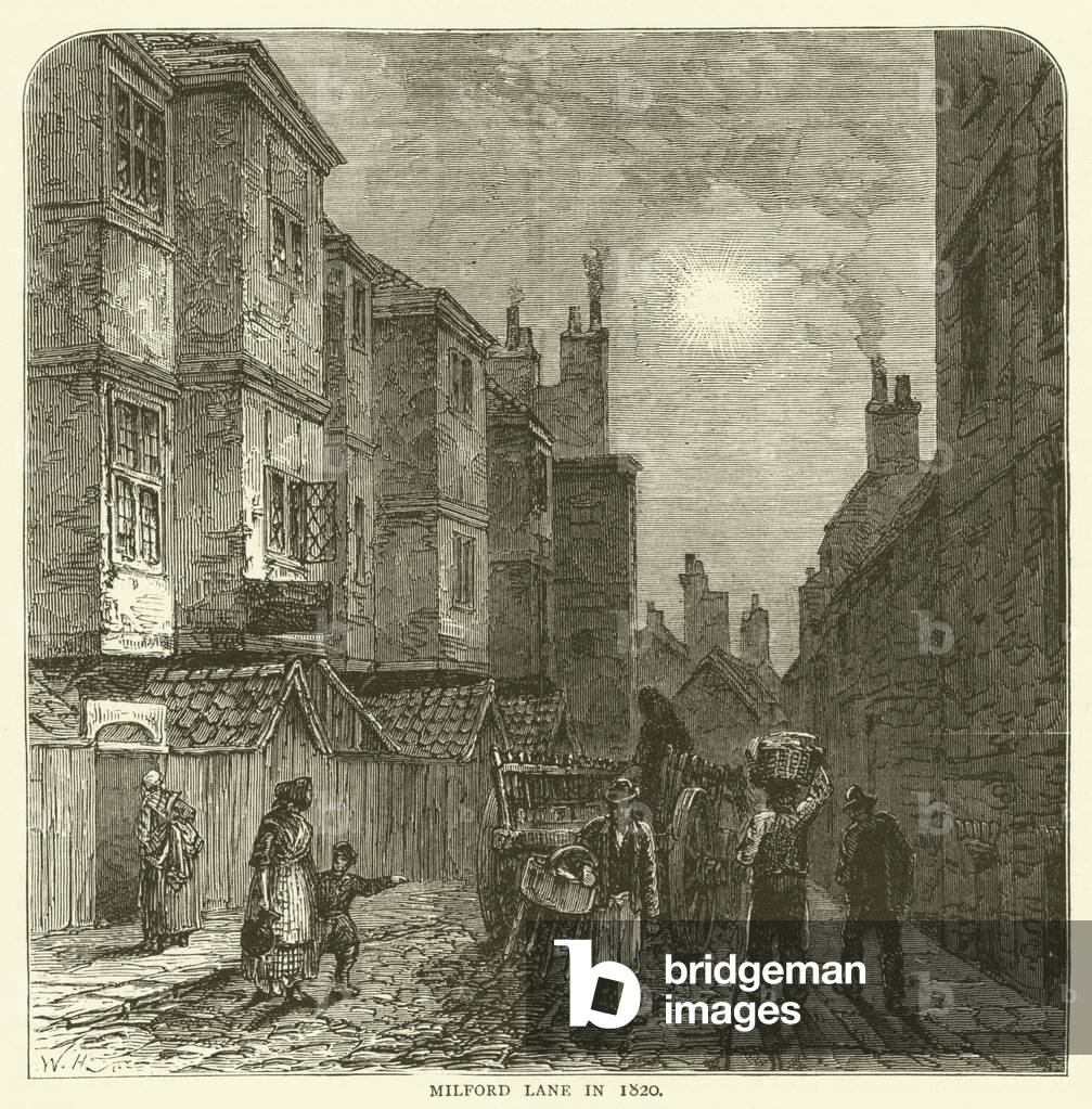 Milford Lane in 1820 (engraving)
