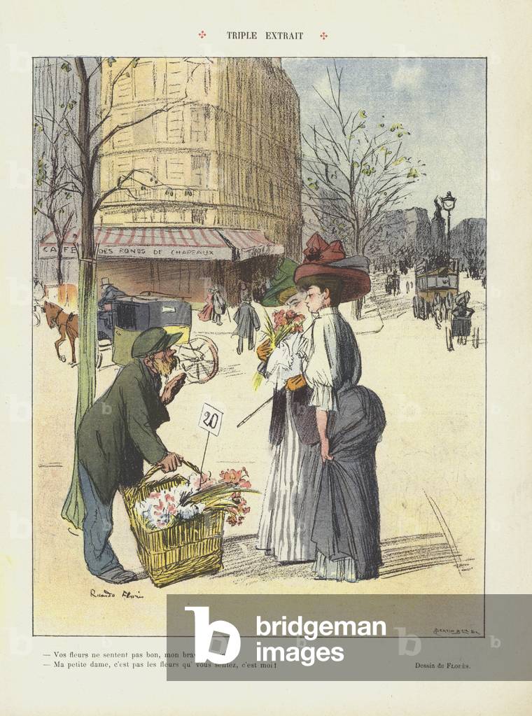 Illustration for Le Rire (colour litho)