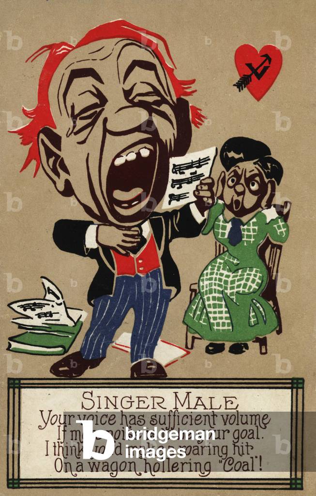 The male singer (colour litho)