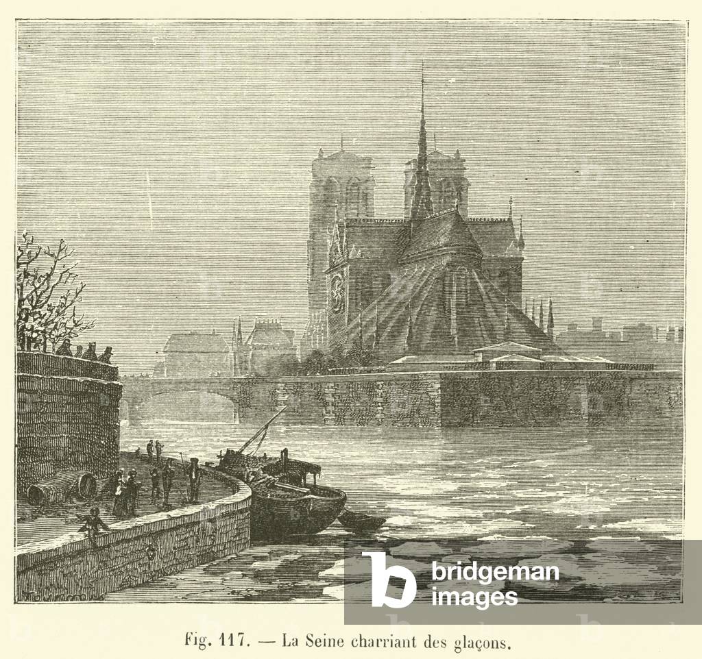 La Seine charriant des glacons (engraving)
