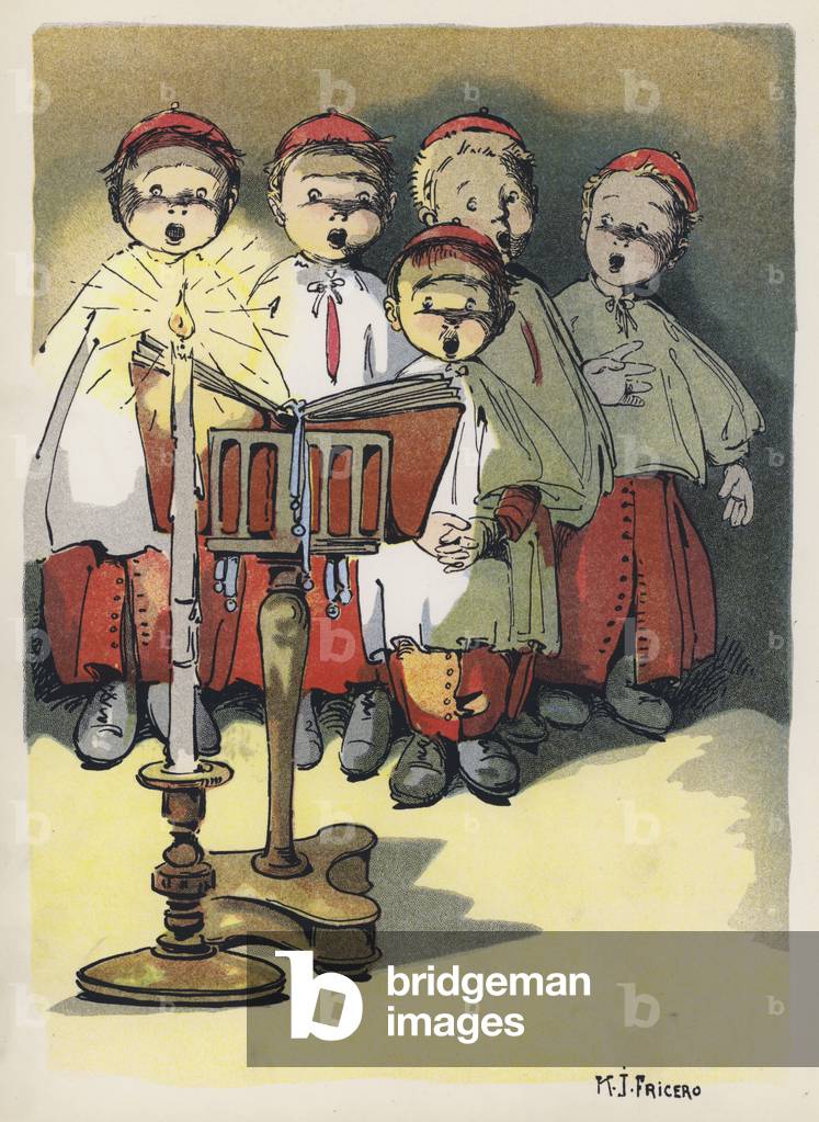 Choir Boys (colour litho)