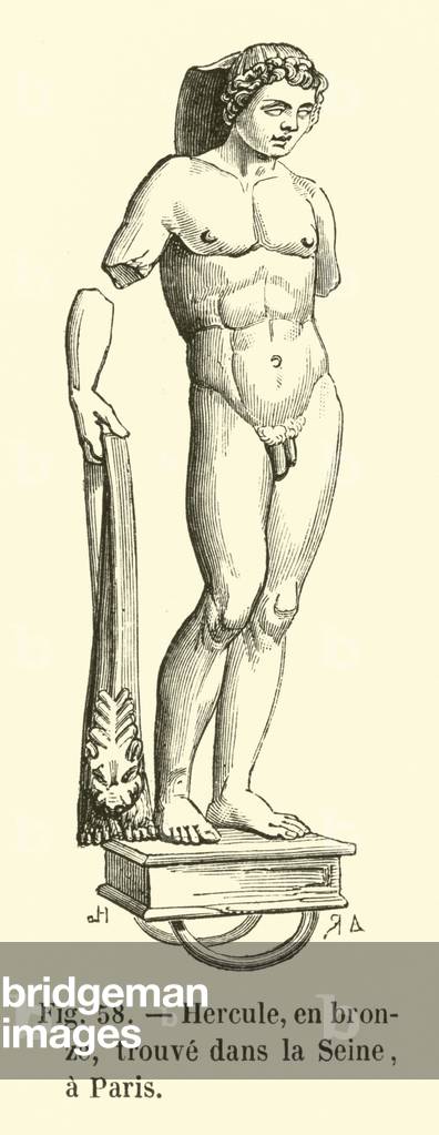 Hercule, en bronze, trouve dans la Seine, a Paris (engraving)