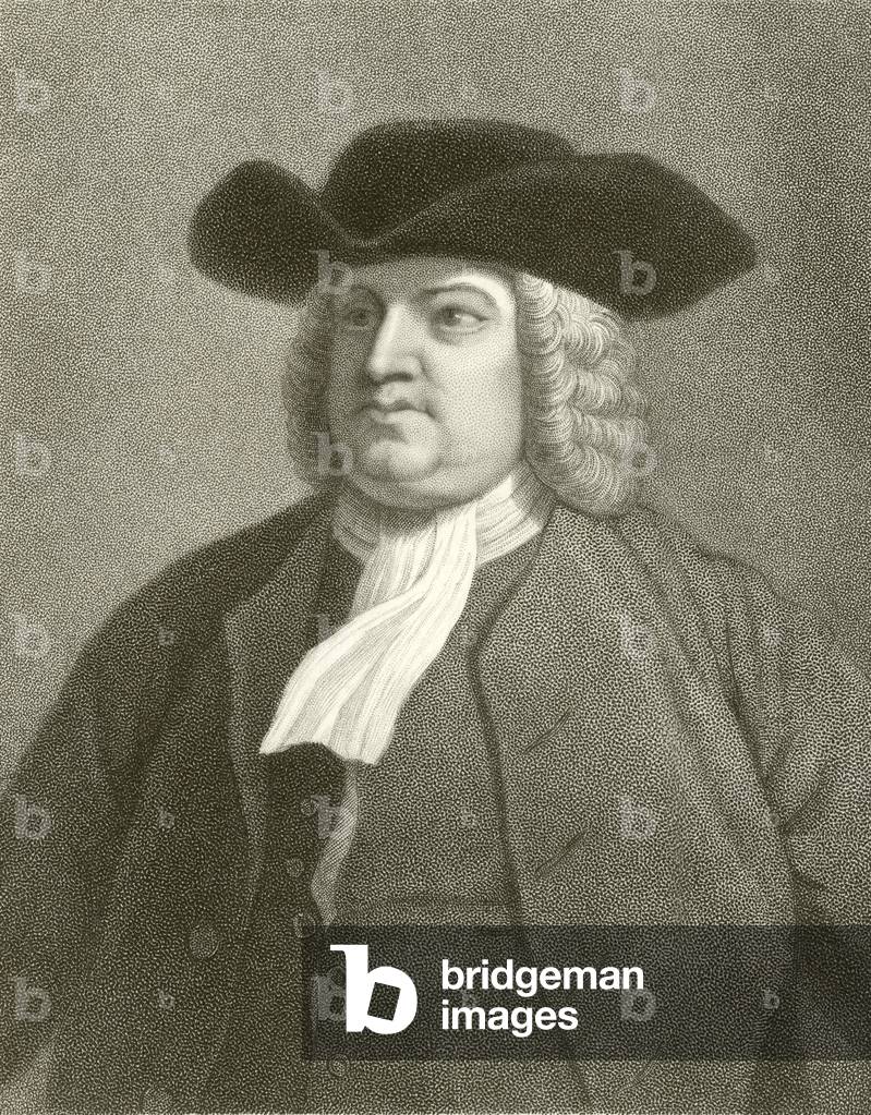 William Penn (1644-1718) english quaker founder of Pennsylvania state in 1682 (engraving)