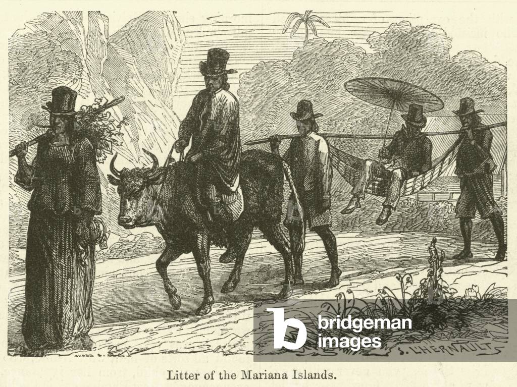 Litter of the Mariana Islands (engraving)