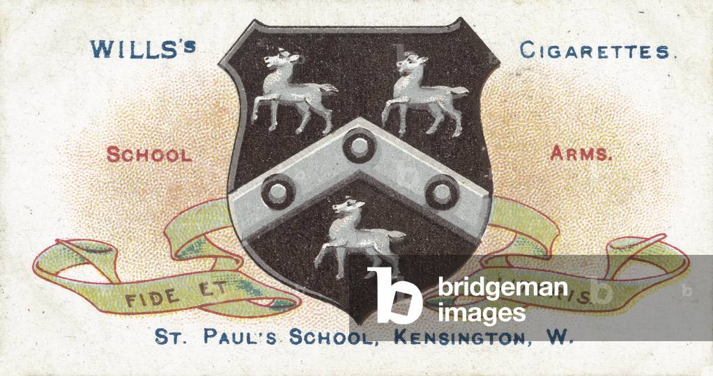 St Paul's School, Kensington, West, Fide Et Literis, By Faith And Learning (colour litho)