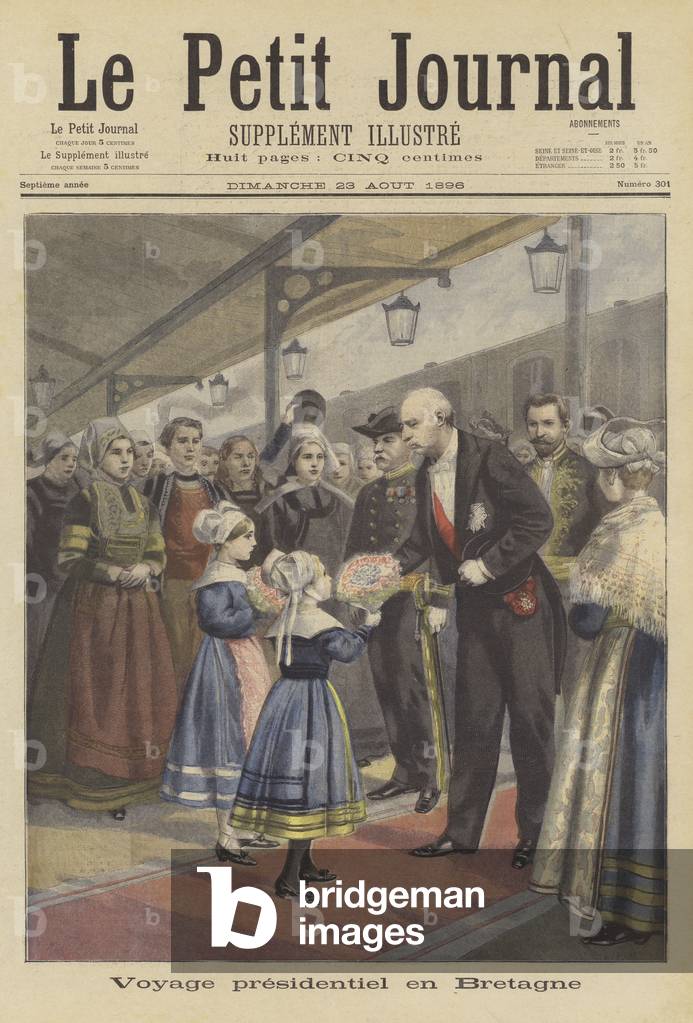 President Faure of France visiting Brittany (colour litho)