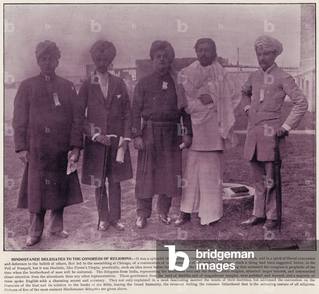 Chicago World's Fair, 1893: Hindostanee Delegates to the Congress of Religions (b/w photo)