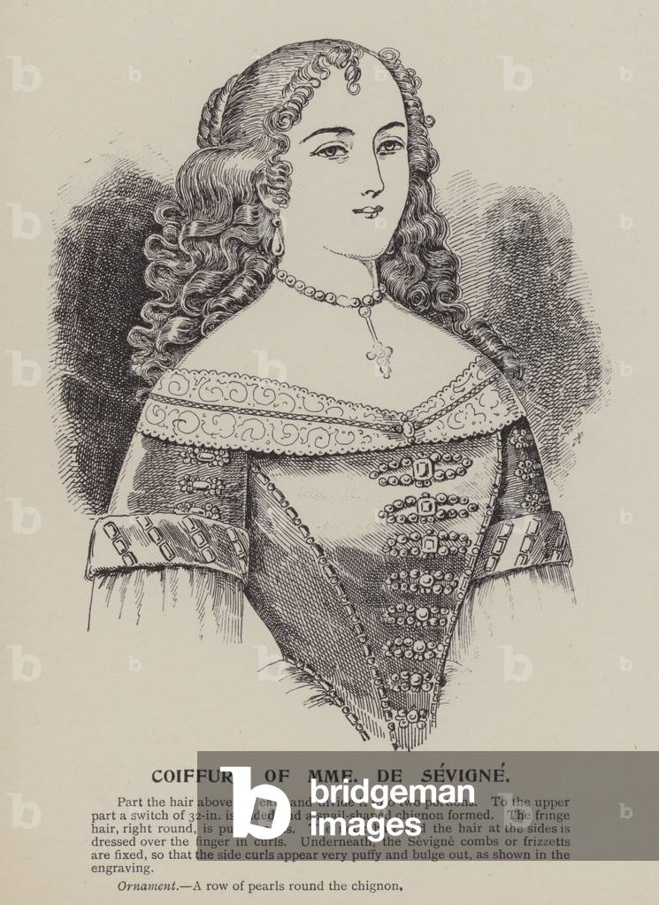 Coiffure of Madame de Sevigne (engraving)