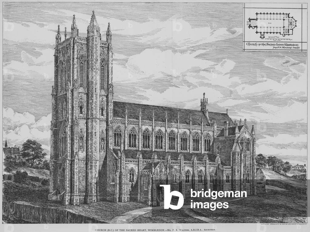 Church (RC) of the Sacred Heart, Wimbledon (engraving)