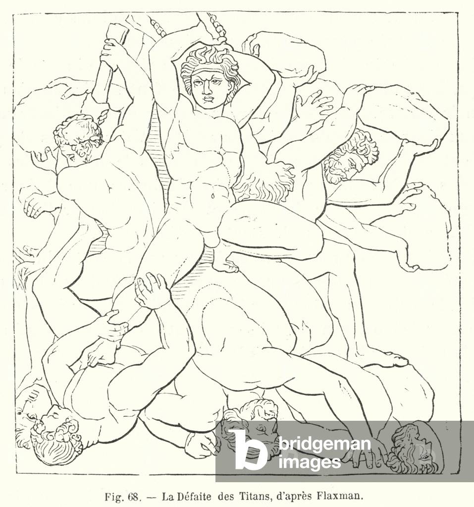 La Defaite des Titans, d'apres Flaxman (engraving)