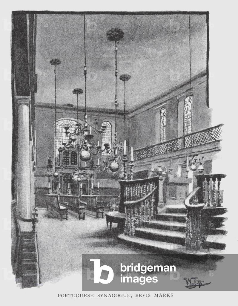 Portuguese Synagogue, Bevis Marks (litho)