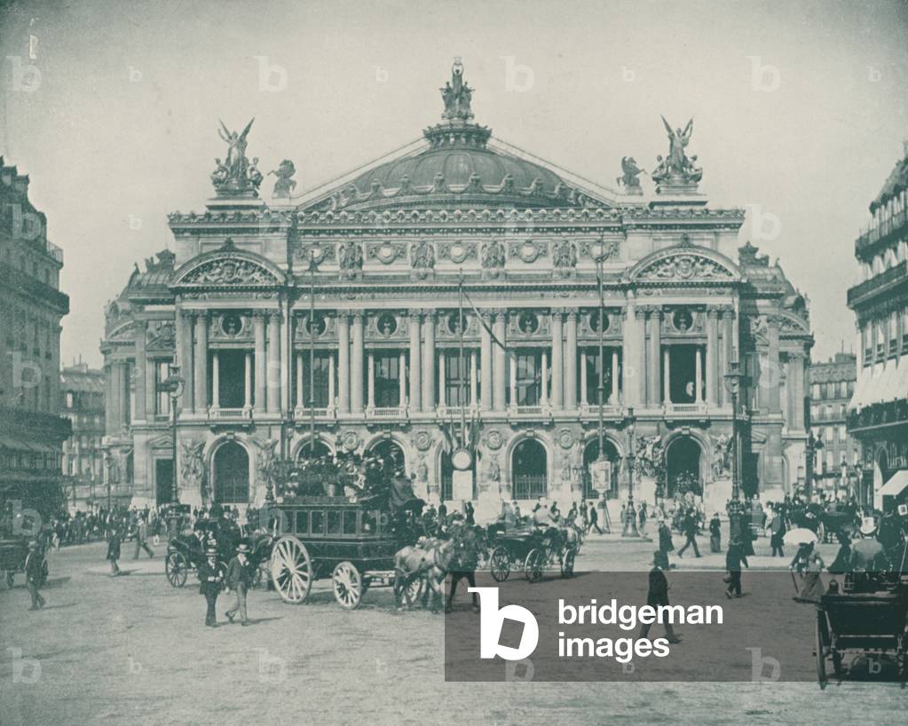 Paris: Another View of the Opera House Facade (b/w photo)