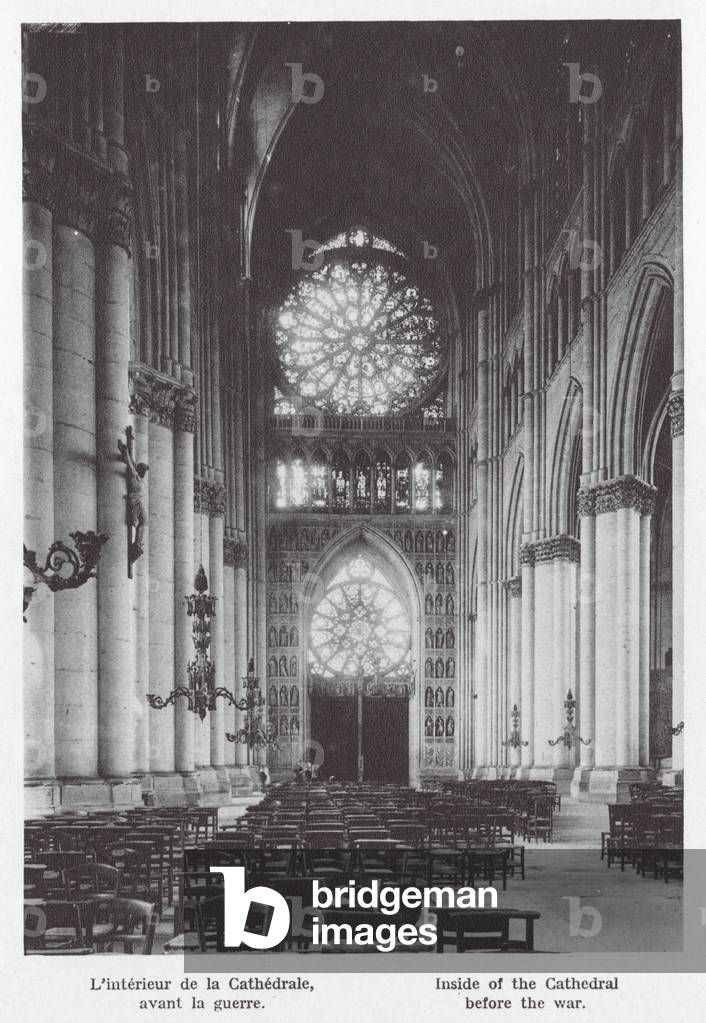 Inside of the Cathedral before the war (b/w photo)