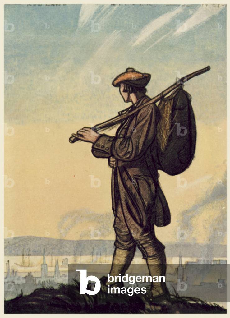 Illustration for Kidnapped by Robert Louis Stevenson (colour litho)