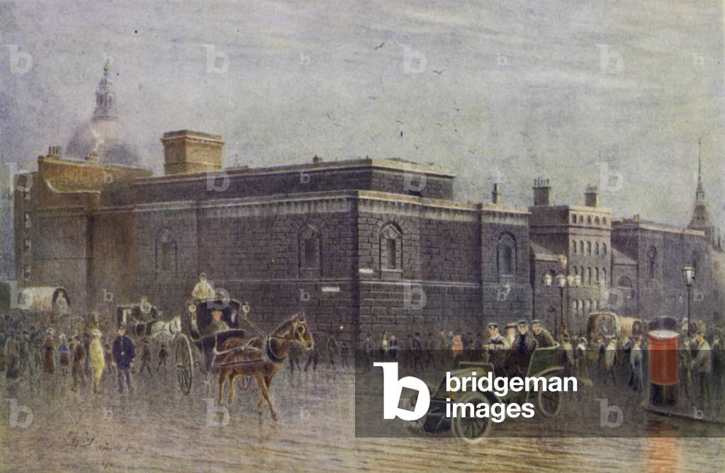 Newgate Prison, before its demolition (b/w photo)
