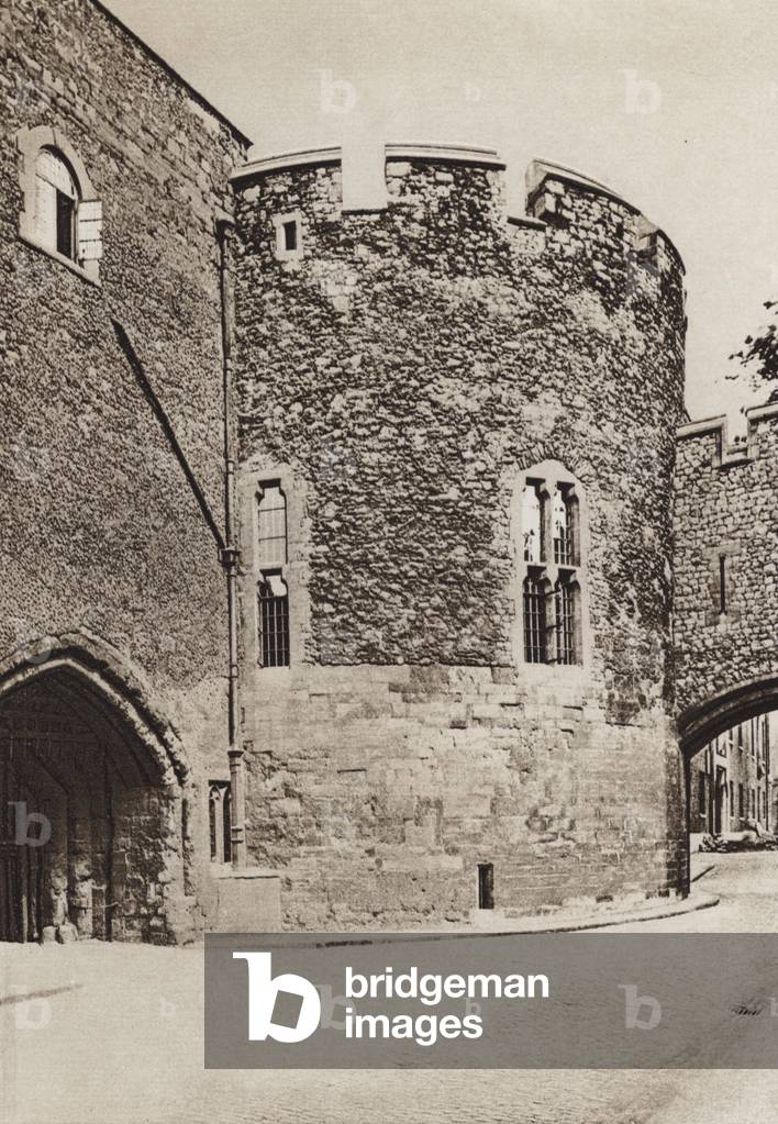 London: Bloody Tower, Tower of London (b/w photo)