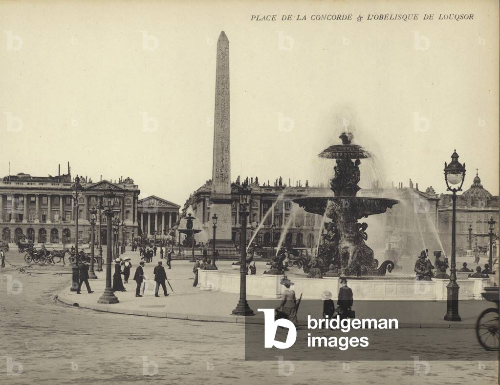 Paris: Place De La Concorde & L'Obelisque De Louqsor (b/w photo)
