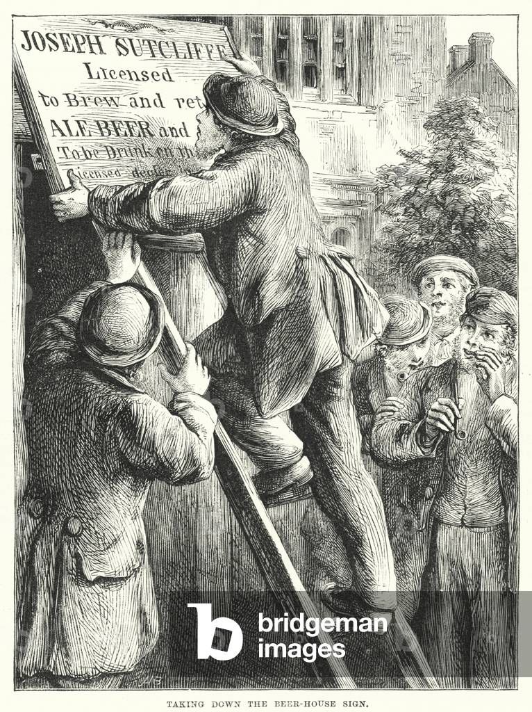 Taking down the Beer-House Sign (engraving)
