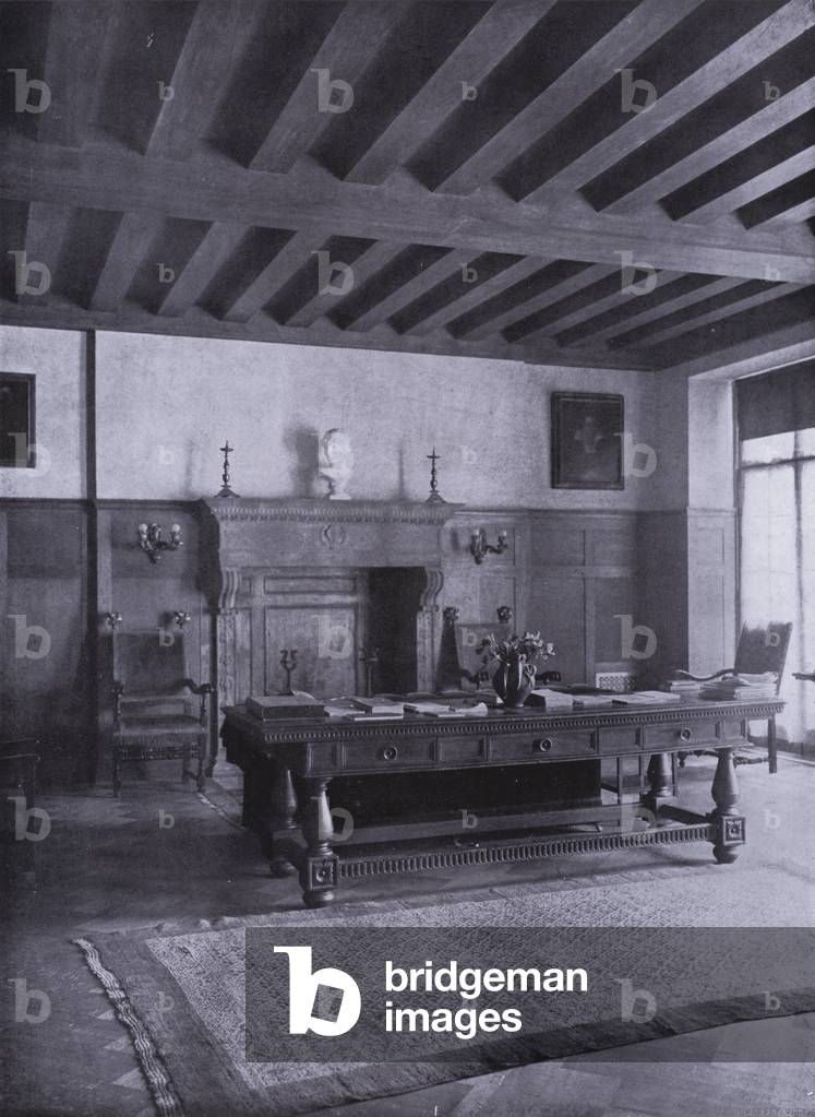 Charles A Platt: 125 East Sixty-Fifth Street, New York, Library (b/w photo)