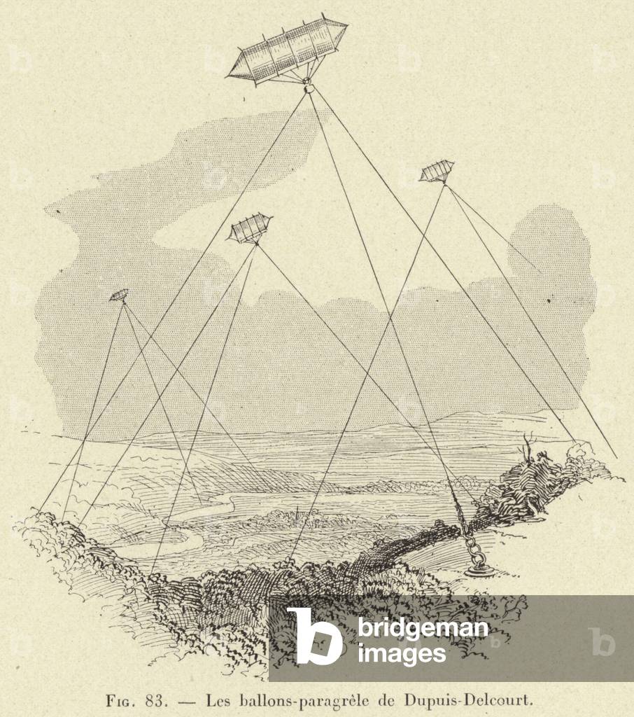 Les ballons-paragrele de Dupuis-Delcourt (engraving)