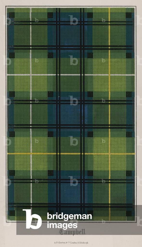 Tartan of Clan Campbell (coloured engraving)