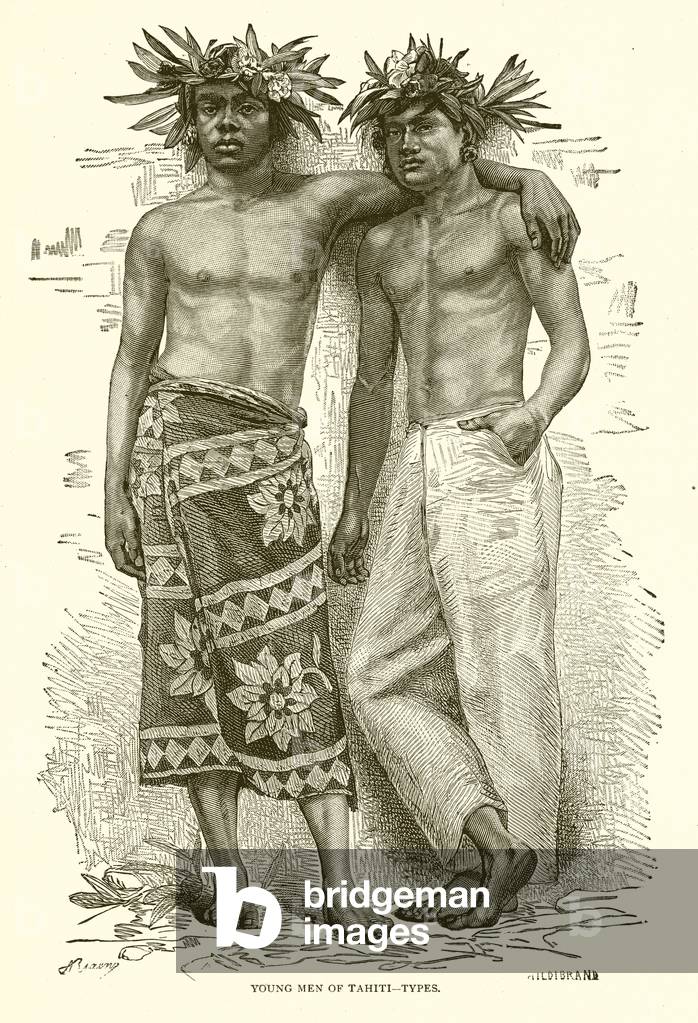 Young Men of Tahiti--Types (engraving)